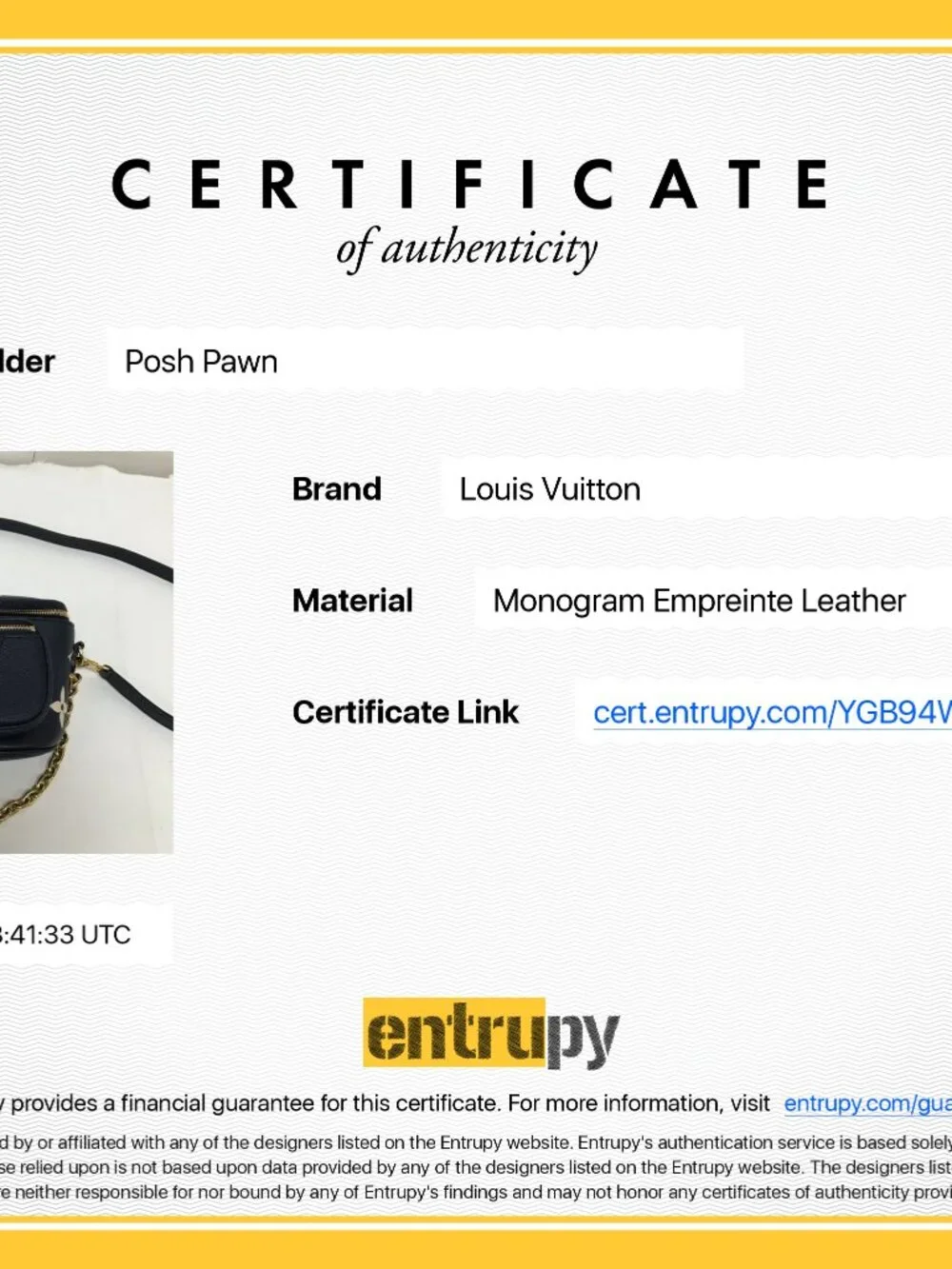 Authentic Louis Vuitton Empreinte Monogram Giant Mini By The Pool Bumbag Navy - Picture 9 of 9